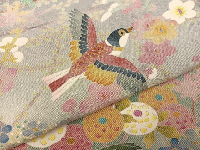 平和屋着物○本加賀友禅作家 百貫華峰 色留袖 花鳥文