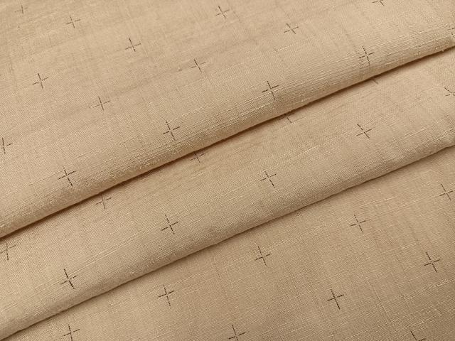 平和屋着物●上質な紬　十字絣　背抜き仕立て　正絹　逸品　AABC1764ph