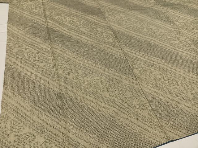 平和屋着物●結城紬　100亀甲　斜縞　やまと誂製　正絹　逸品　未使用　AABC1773ph