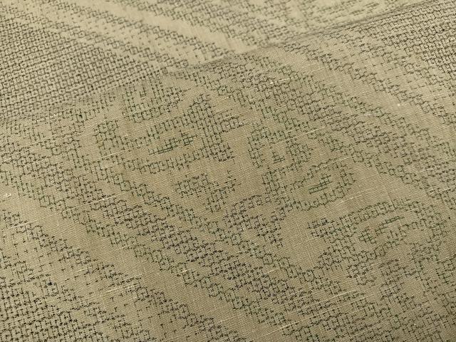 平和屋着物●結城紬　100亀甲　斜縞　やまと誂製　正絹　逸品　未使用　AABC1773ph