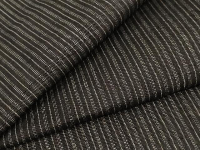 平和屋着物＊夏物　男性　石川県指定無形文化財　能登上布　本麻手織上布　縞　麻　逸品　AABC1814jd