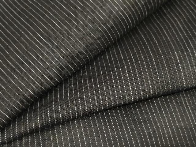 平和屋着物＊夏物　男性　石川県指定無形文化財　能登上布　本麻手織上布　縞　麻　逸品　AABC1815jd