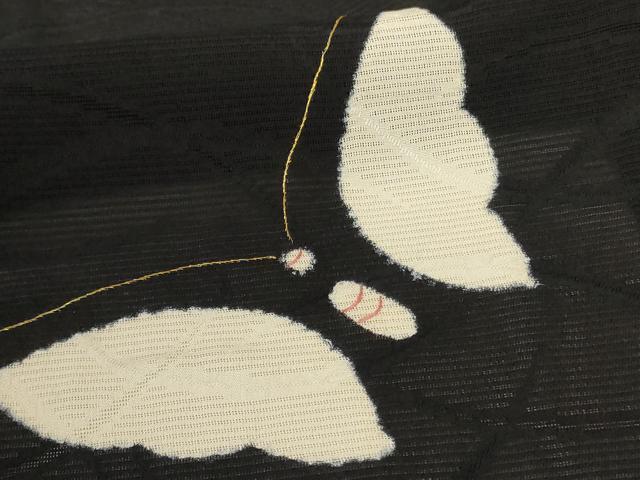 平和屋着物＊夏物 訪問着 絽 駒刺繍 舞蝶文 正絹 逸品 AABC1821jd