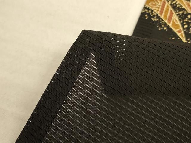 平和屋着物＊夏物 黒留袖 絽 花車文 金彩 洗える着物 AABC1844jd
