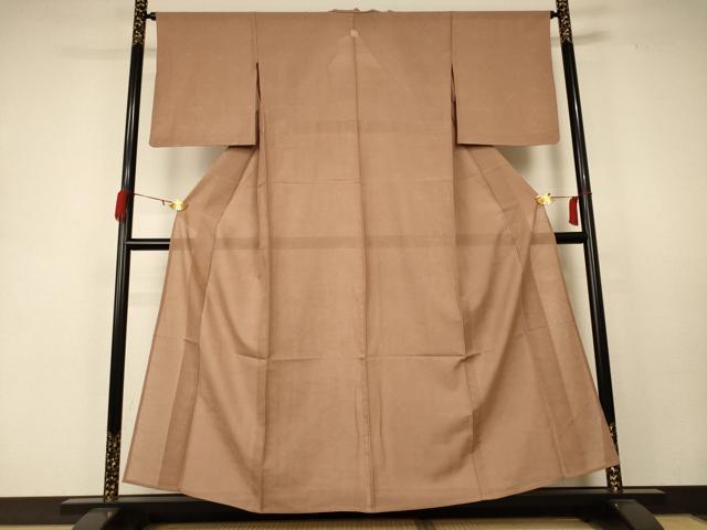 平和屋着物＊夏物　色無地　絽　焦香色　正絹　逸品　AABC1848jd