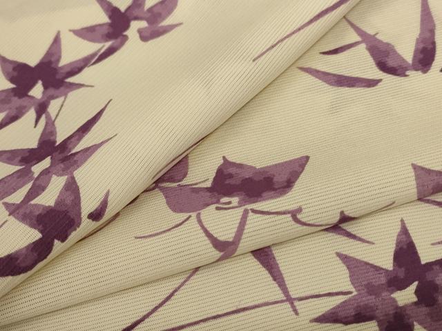 平和屋着物＊夏物　小紋　絽　枝葉文　正絹　逸品　AABC1856jd