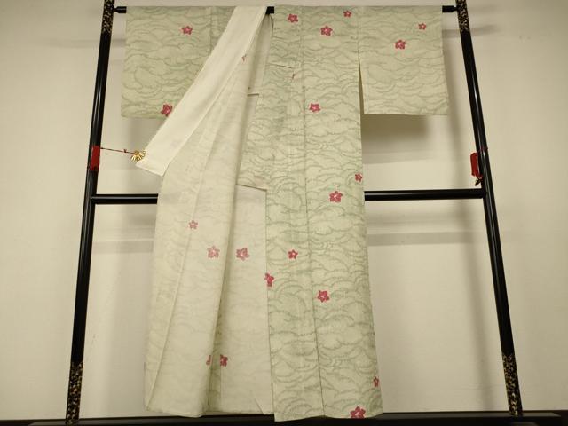 平和屋着物＊夏物 小紋 絽 立波花文 正絹 逸品 AABC1857jd