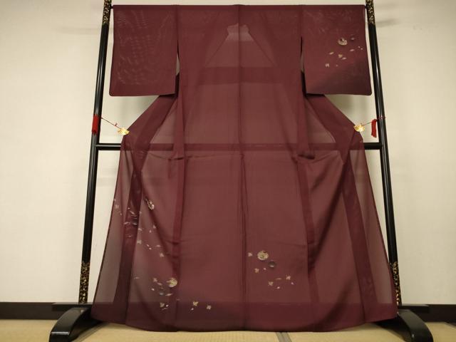 平和屋着物＊夏物　訪問着　絽　手描き　風景文　水玉　暈し染め　正絹　逸品　AABC1864jd