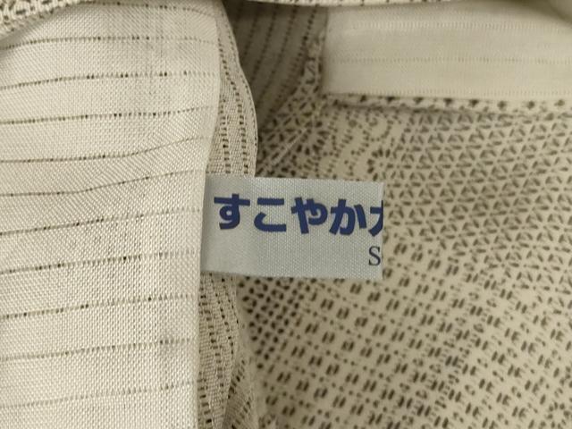 平和屋着物＊夏物　小紋　縦絽　市松文様　正絹　逸品　AABC1877jd 平和屋着物＊夏物 小紋 縦絽 市松文様 正絹 逸品 AABC1877jd