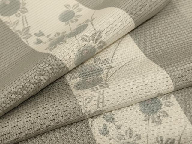 平和屋着物＊夏物　小紋　絽　草花間道　やまと誂製　正絹　逸品　AABC1881jd