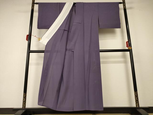平和屋着物＊夏物　色無地　絽　葡萄鼠色　正絹　逸品　AABC1893jd_1