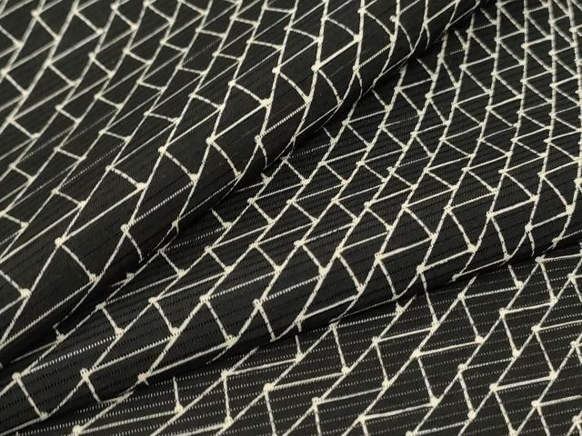 平和屋着物＊夏物　小紋　絽　幾何学文様　正絹　逸品　AABC1897jd