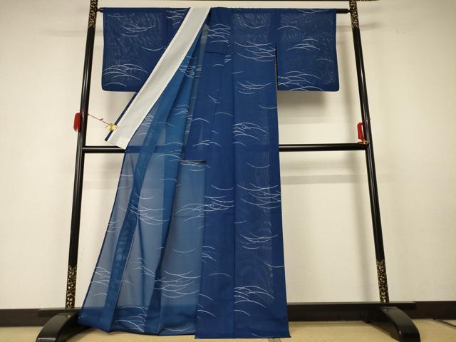 平和屋着物＊夏物　小紋　絽　芝　洗える着物　AABC1899jd_2