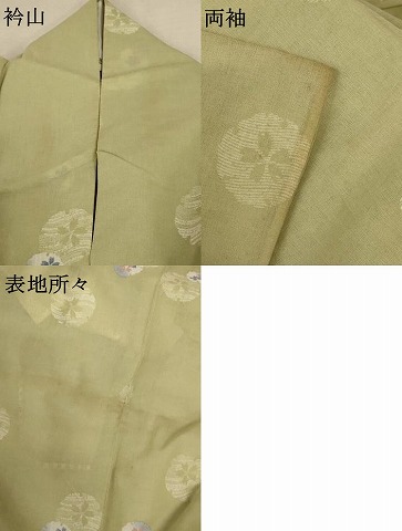 平和屋着物＊夏物　小紋　紗　雪輪桜文　洗える着物　AABC1908jd_6