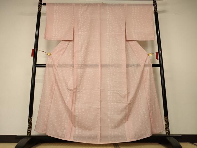 平和屋着物＊夏物　小紋　絽　花間道　洗える着物　AABC1909jd_1