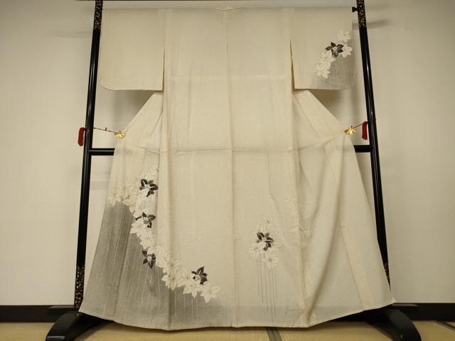 平和屋着物＊夏物　訪問着　絽　草花文　正絹　逸品　AABC1919jd