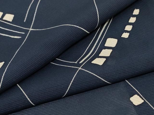 平和屋着物＊夏物　小紋　絽　幾何学文様　正絹　逸品　AABC1920jd