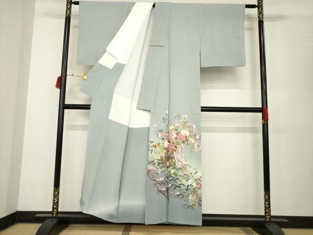 平和屋着物○本加賀友禅作家 寺刺新一 色留袖 枝花