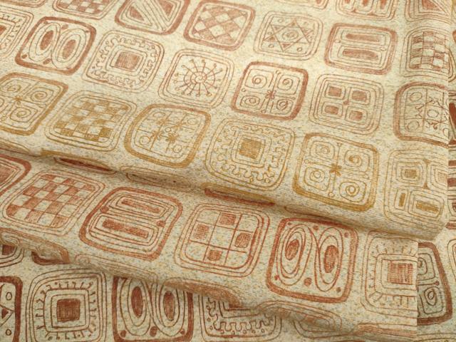 平和屋着物●上質な小紋　紬地　市松文　正絹　逸品　AABC1923ck