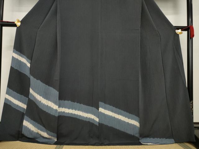 平和屋着物○訪問着 横段文 ロング丈 正絹 逸品 AABC1927ck
