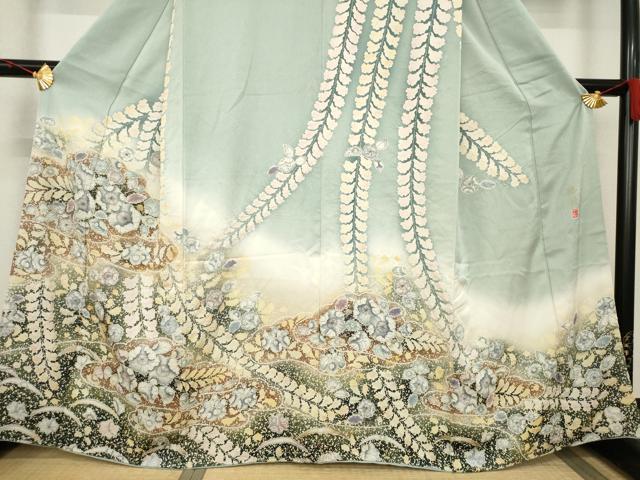 平和屋着物○訪問着 作家物 辻が花 舞花文 暈し染め 正絹 逸品