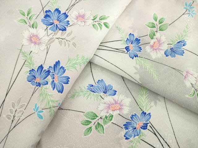 平和屋着物●小紋　霞文　ろうけつ染　洗える着物　AABC1940ck