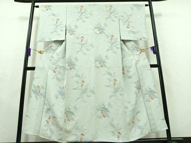 平和屋着物▽上質な小紋　単衣　南天文　正絹　逸品　AABC2223jh_1