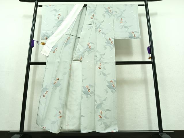 平和屋着物▽上質な小紋　単衣　南天文　正絹　逸品　AABC2223jh_2