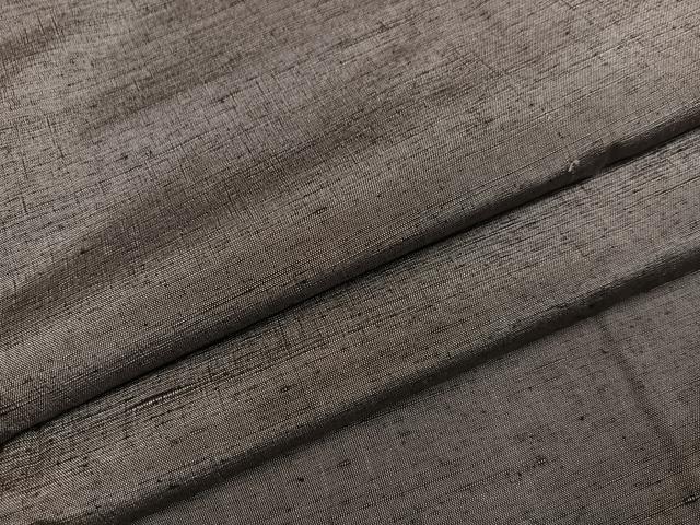 平和屋着物●上質な紬　色無地　銀煤竹色　正絹　逸品　未使用　AABC2553ph