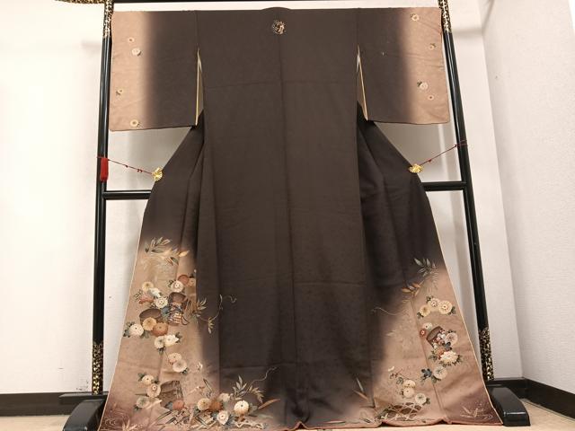 平和屋着物●訪問着　花籬文　暈し染め　金銀彩　やまと誂製　ロング丈　正絹　逸品　AABC2560ph