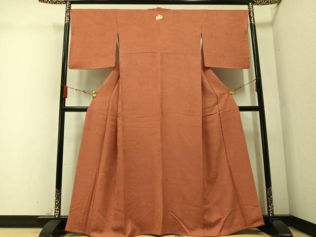 平和屋着物●上質な色無地　人物風景草花地紋　＆#32385；色　さが美扱い　正絹　逸品　AABC2577ph 平和屋着物○上質な色無地 人物風景草花地紋 ＆#32385；色 さが美