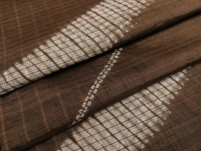 平和屋着物●上質な紬 　絞り　斜縞　正絹　逸品　未使用　AABC2597ph