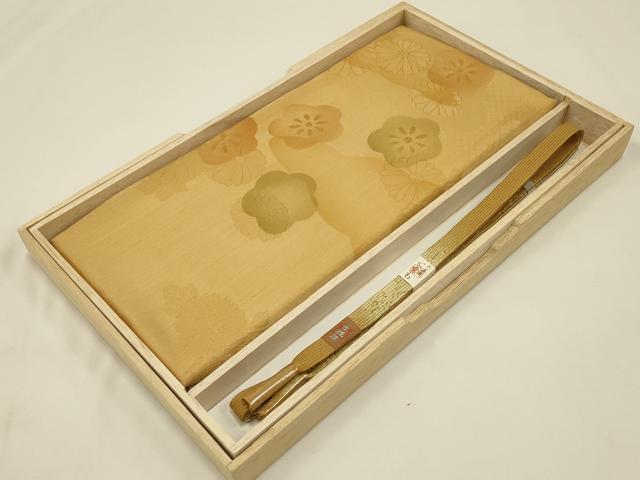平和屋着物●和装小物　帯締め・帯揚げセット　高麗組 綾出し　舞花文　暈し　金糸　金彩　正絹　逸品　未使用　AABC2645ay