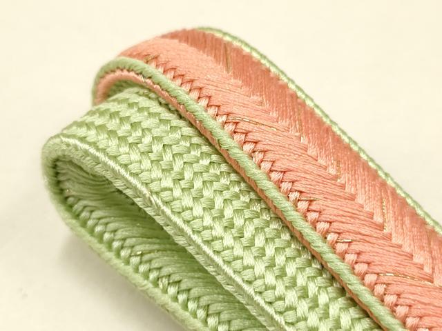 平和屋本店○和装小物 帯締め・帯揚げセット 大和高麗組 草花文 暈し