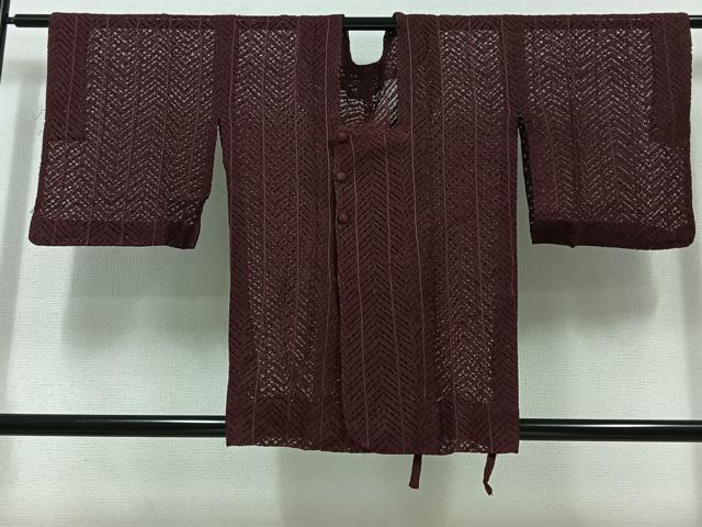 平和屋着物▽道行コート　スリーシーズン　春夏秋　塵除け　紫紺色　正絹　逸品　AABC3161jh