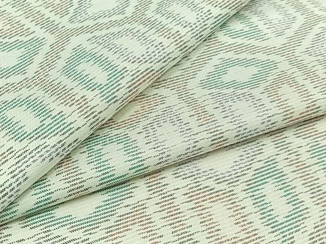 平和屋着物▽本場大島紬　白大島　単衣　亀甲文様　正絹　逸品　AABC3175jh