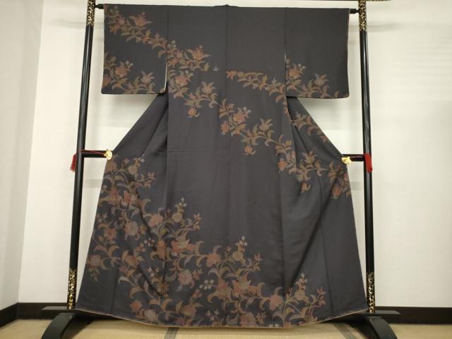 平和屋着物●訪問着　更紗花鳥文　金彩　正絹　逸品　未使用　AABC3213ck