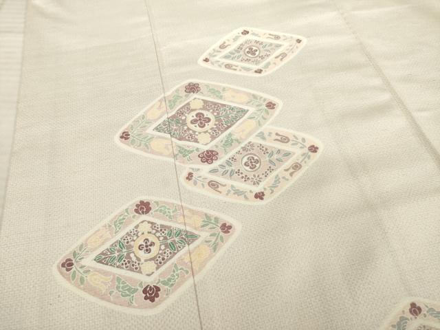 平和屋着物○訪問着 紬地 花菱文 正絹 逸品 AABC3230ck