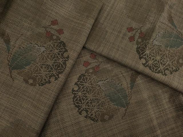 平和屋着物●本場大島紬　カタス7マルキ　雪輪花文　正絹　逸品　AABC3239ck