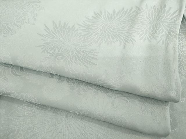 平和屋着物●上質な色無地　菊地紋　灰青色　正絹　逸品　未使用　AABC3261ck