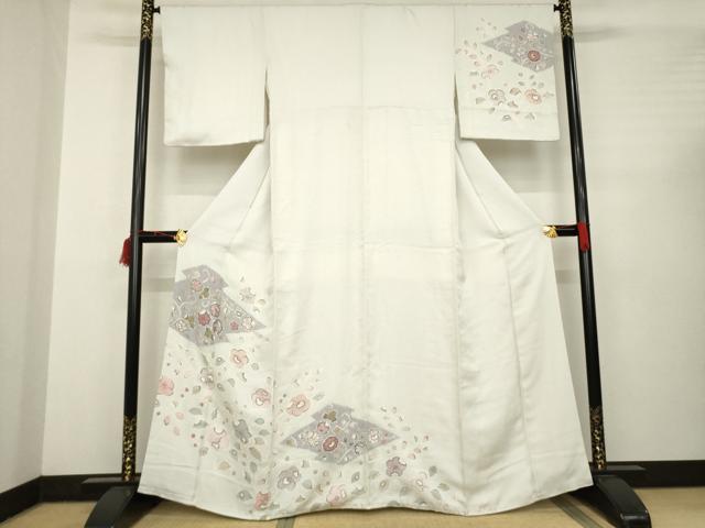 平和屋着物●訪問着　辻が花　絞り　松皮菱花文　正絹　逸品　AABC3262ck