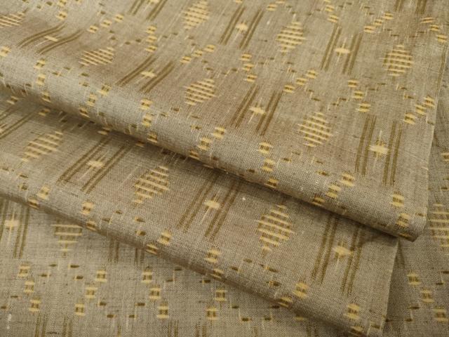 平和屋着物●上質な紬　幾何学文様　正絹　逸品　AABC3265ck