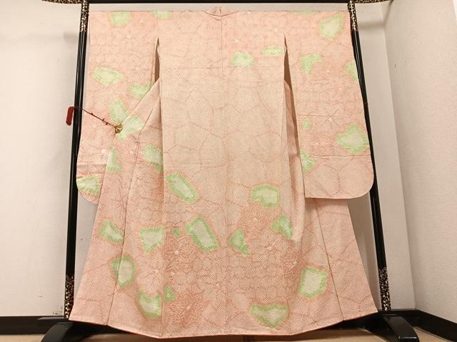 平和屋着物●豪華振袖　絞り　花尽くし　正絹　逸品　AABC3360ph