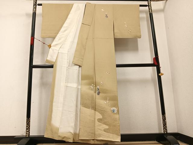 平和屋着物○訪問着 友禅 手描き 陶器花文 暈し染め 正絹 逸品