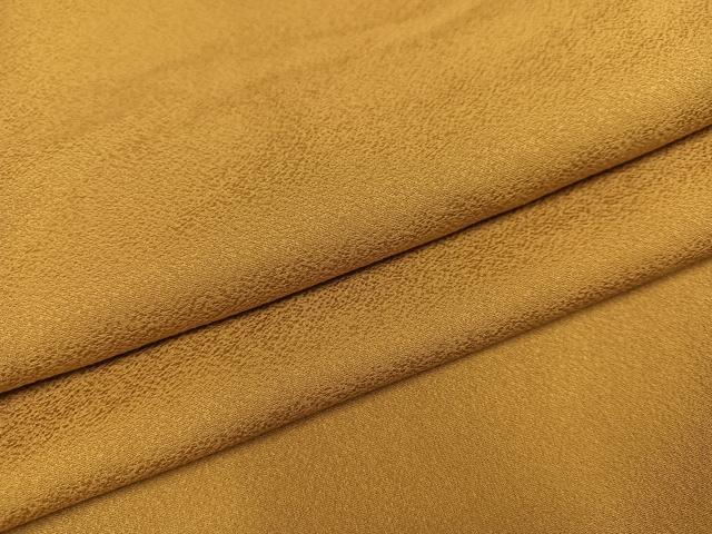 平和屋着物●上質な色無地　黄土色　正絹　逸品　AABC3373ph