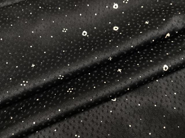 平和屋着物●上質な小紋　絞り　霞文　黒地　正絹　逸品　AABC3392ph