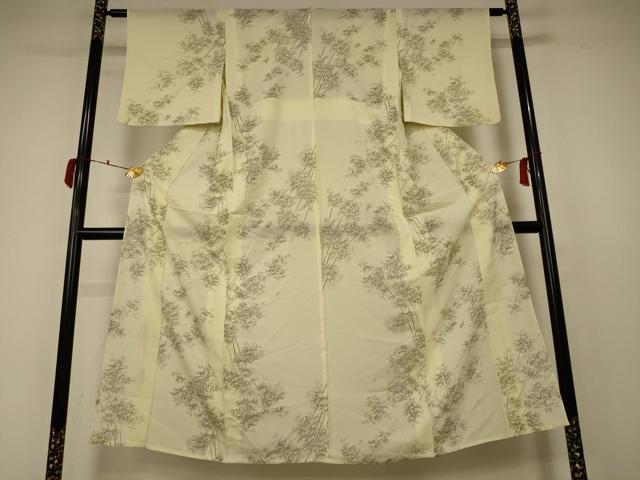 平和屋着物＊夏物　小紋　絽　笹竹文　正絹　逸品　AABC3403jd_1