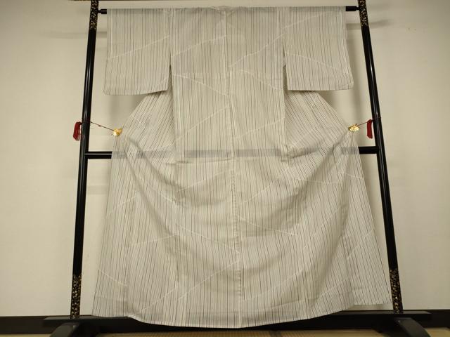 平和屋着物＊夏物　小紋　絽　縞　洗える着物　AABC3416jd 平和屋着物＊夏物 小紋 絽 縞 洗える着物 AABC3416jd 【公式通販】