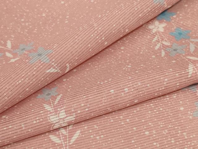 平和屋着物＊夏物　小紋　絽　草花間道　洗える着物　AABC3417jd