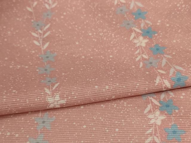 平和屋着物＊夏物　小紋　絽　草花間道　洗える着物　AABC3417jd_4